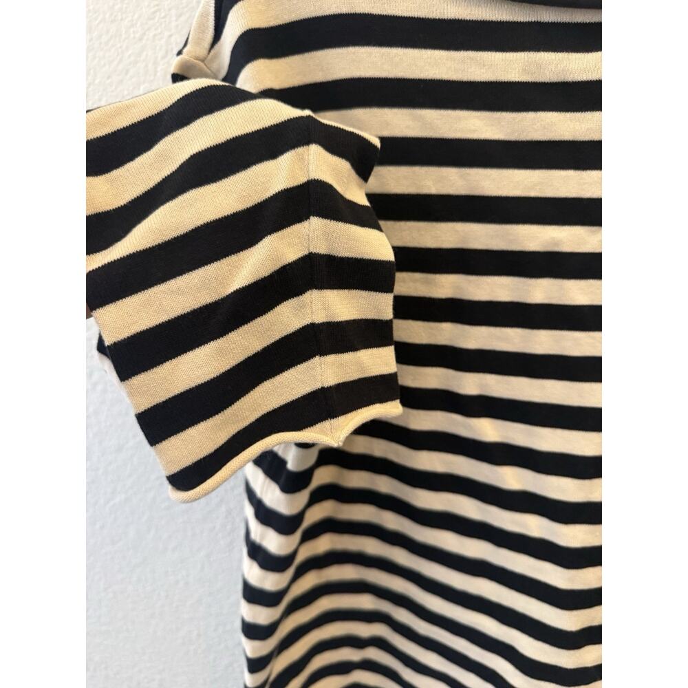 THE GREAT SAILOR SWEATER TOP BLACK CREAM STRIPE OVERSIZED SIZE 1/Small $225 - Picture 6 of 10
